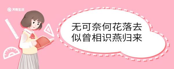 无可奈何花落去似曾相识燕归来意思 无可奈何花落去似曾相识燕归来翻译