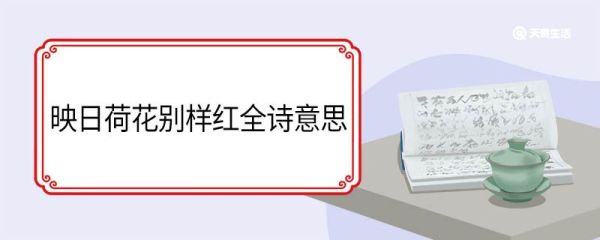 映日荷花别样红全诗意思 映日荷花别样红解释