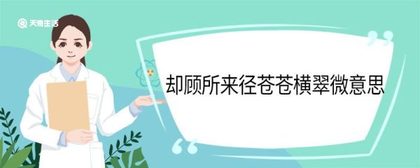 却顾所来径苍苍横翠微意思 却顾所来径苍苍横翠微翻译