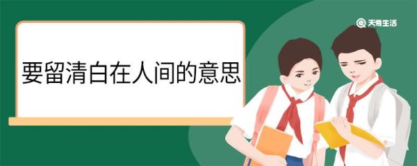 要留清白在人间的意思 要留清白在人间翻译