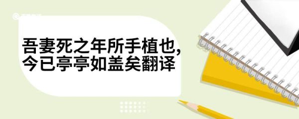吾妻死之年所手植也,今已亭亭如盖矣翻译 吾妻死之年所手植也今已亭亭如盖矣译文