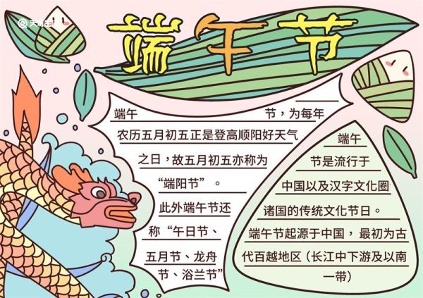 端午节小报模板内容 端午节小报