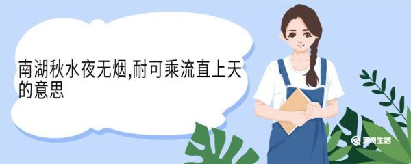 南湖秋水夜无烟,耐可乘流直上天的意思 南湖秋水夜无烟耐可乘流直上天的翻译