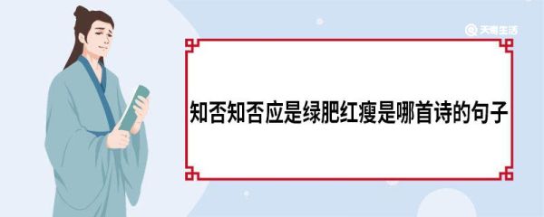 知否知否应是绿肥红瘦是哪首诗的句子 知否知否应是绿肥红瘦是哪首诗的