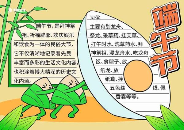 端午节手抄报模板的画法 端午节手抄报模板画法