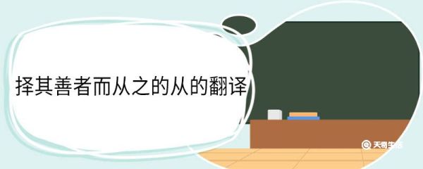 择其善者而从之的从的翻译 择其善者而从之中从什么意思