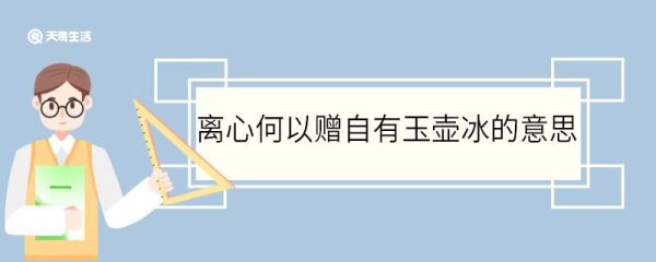 离心何以赠自有玉壶冰的意思 离心何以赠自有玉壶冰意思