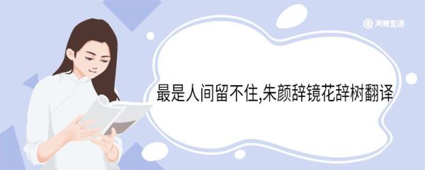 最是人间留不住朱颜辞镜花辞树翻译 最是人间留不住朱颜辞镜花辞树的意思
