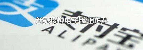 新冠接种电子版证咋弄