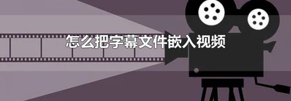 怎么把字幕文件嵌入视频