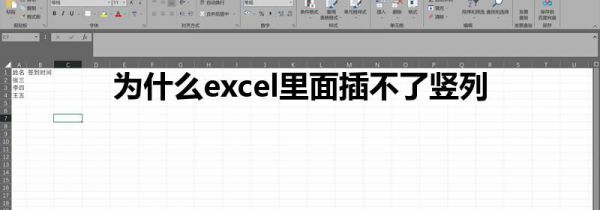 为什么excel里面插不了竖列