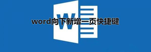 word向下新增一页快捷键