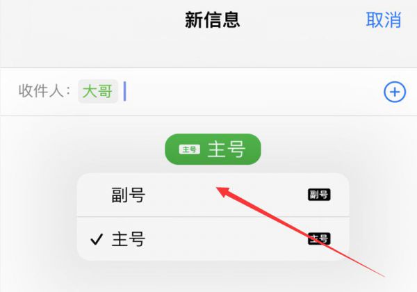 苹果13发短信怎么切换主副卡