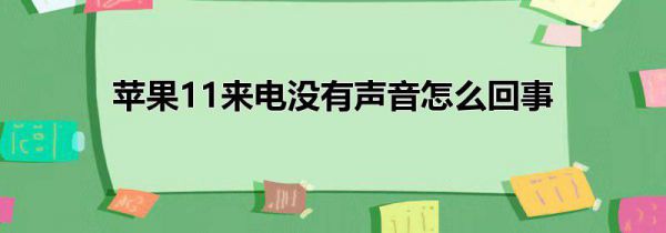 苹果11来电没有声音怎么回事