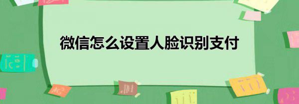 微信怎么设置人脸识别支付