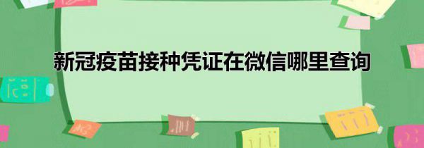 新冠疫苗接种凭证在微信哪里查询