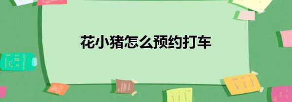 花小猪怎么预约打车