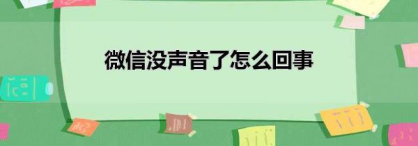 微信没声音了怎么回事