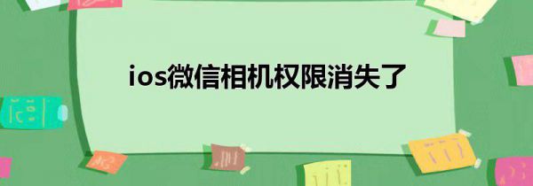 ios微信相机权限消失了