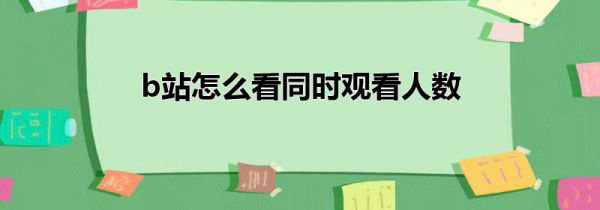 b站怎么看同时观看人数