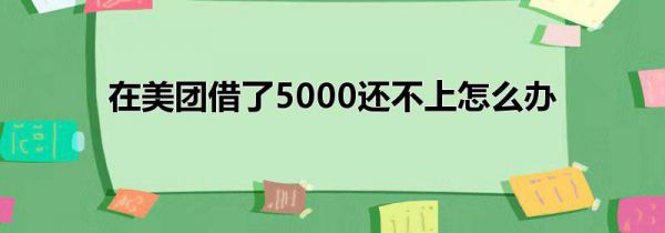 在美团借了5000还不上怎么办