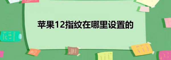 苹果12指纹在哪里设置的