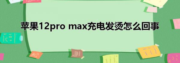 苹果12pro max充电发烫怎么回事