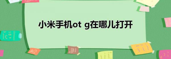 小米手机ot g在哪儿打开