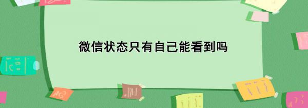微信状态只有自己能看到吗