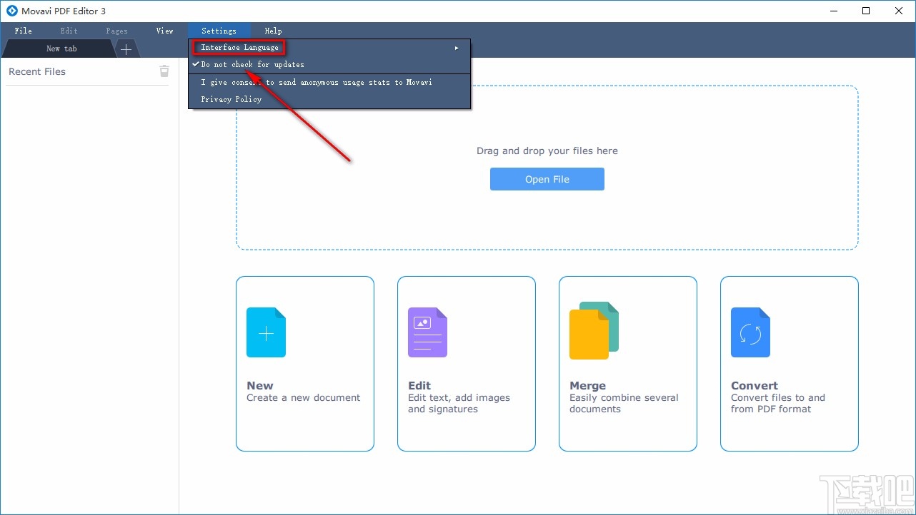 Movavi PDF Editor设置中文的方法