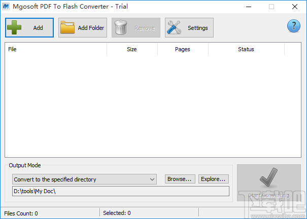 Mgosoft PDF To Flash Converter将PDF文件转为Flash文件的方法