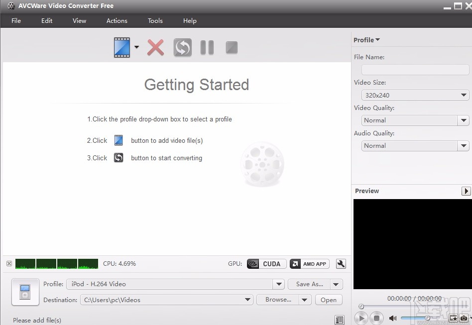 AVCWare Video Converter Free设置中文的方法