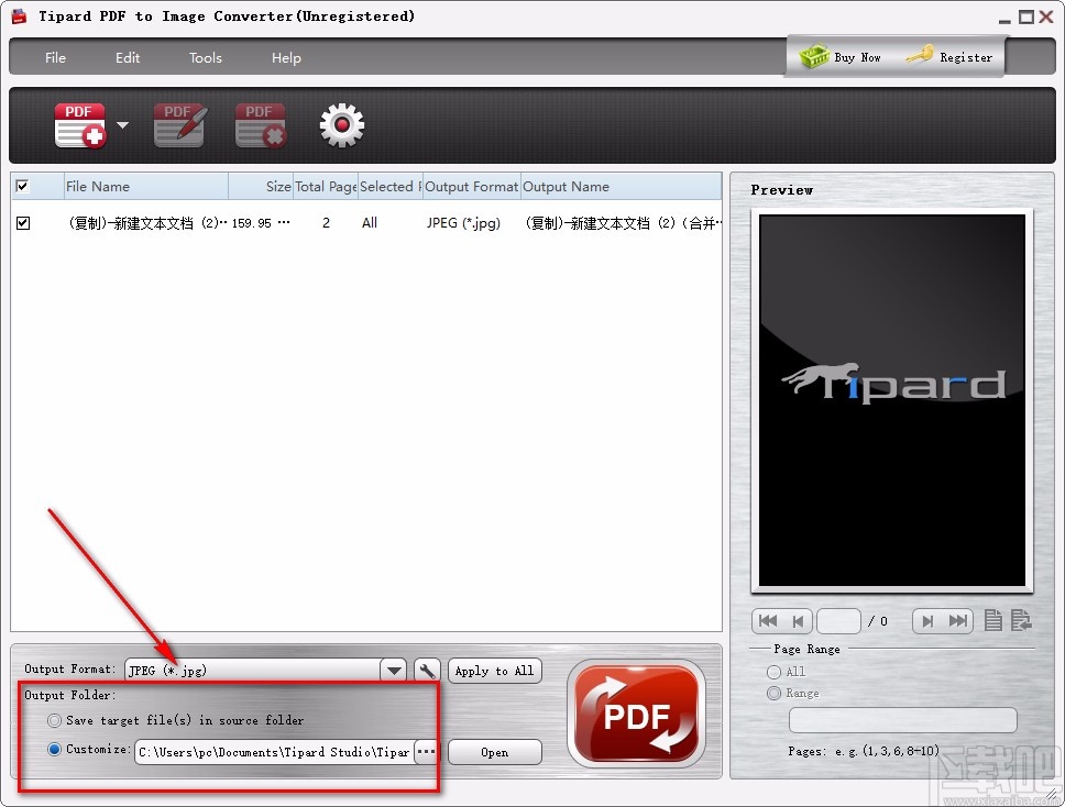 Tipard PDF to Image Converter将PDF转为图片的方法