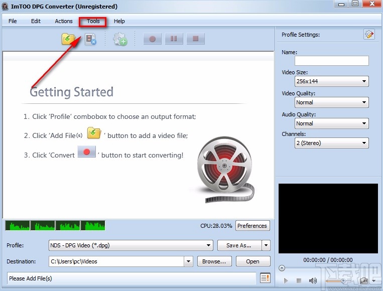 ImTOO DPG Converter设置中文的方法