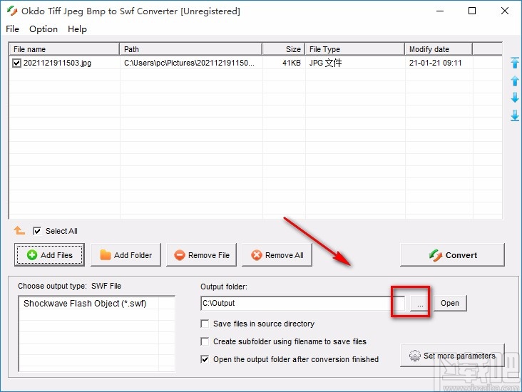 Okdo Tiff Jpeg Bmp to Swf Converter将JPG转为SWF的方法