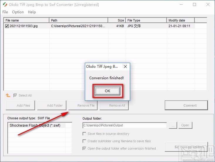 Okdo Tiff Jpeg Bmp to Swf Converter将JPG转为SWF的方法