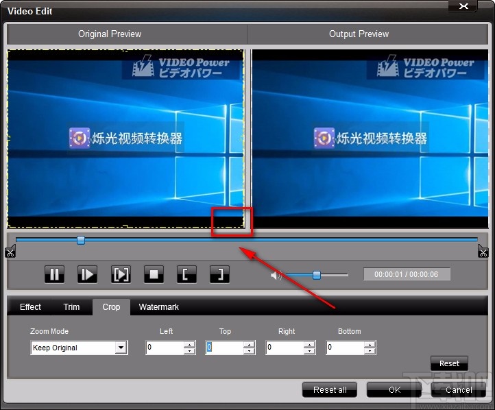 4Easysoft XviD Converter裁剪视频画面的方法