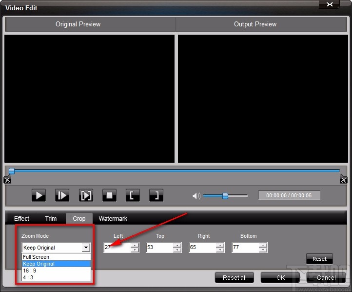 4Easysoft XviD Converter裁剪视频画面的方法