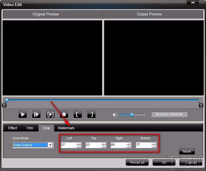 4Easysoft XviD Converter裁剪视频画面的方法