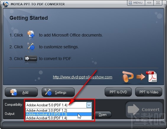 Moyea PPT to PDF Converter将PPT转为PDF的方法
