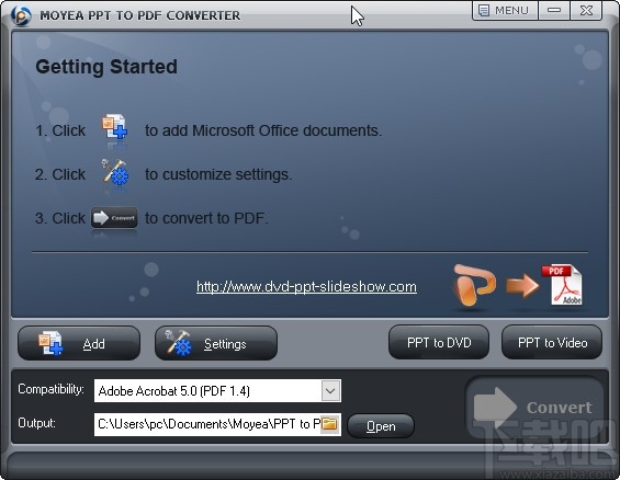 Moyea PPT to PDF Converter将PPT转为PDF的方法
