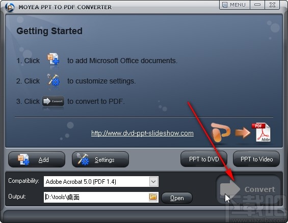Moyea PPT to PDF Converter将PPT转为PDF的方法