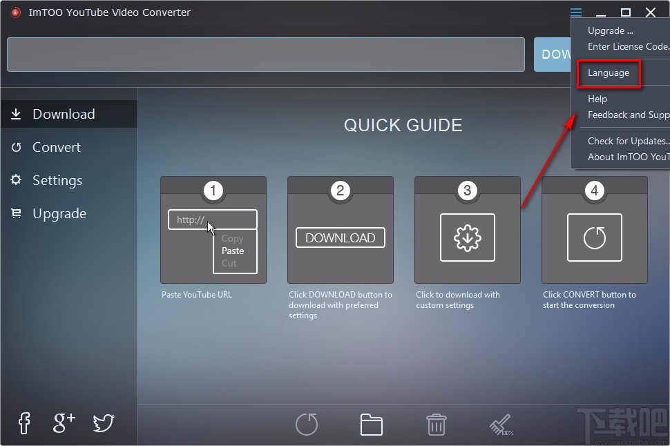 ImTOO YouTube Video Converter设置中文的方法