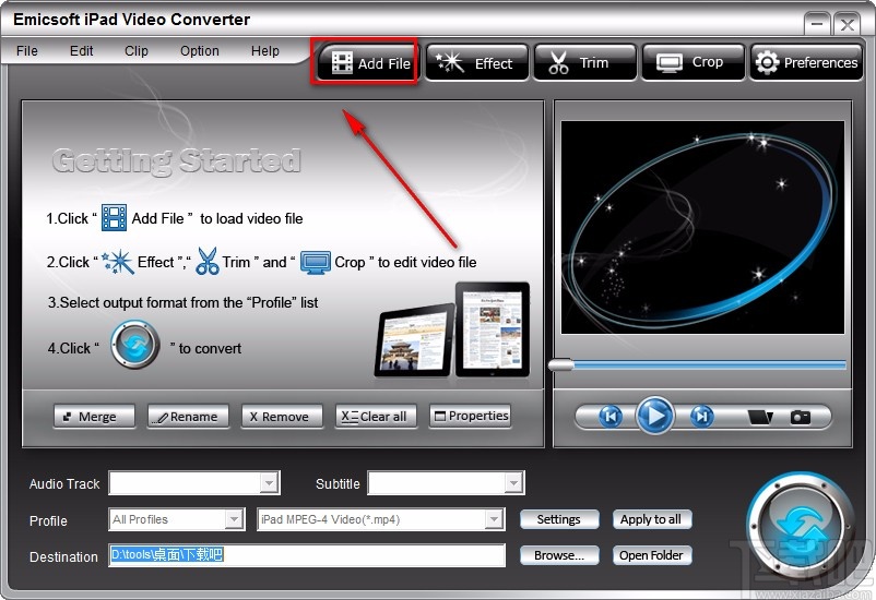 Emicsoft iPad Video Converter转换视频格式的方法