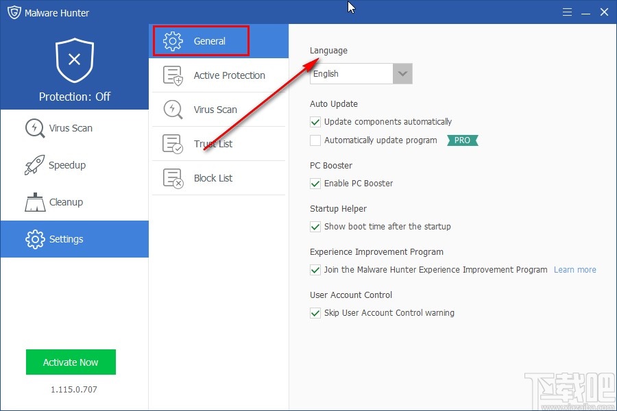 Glarysoft Malware Hunter Pro设置中文界面的方法