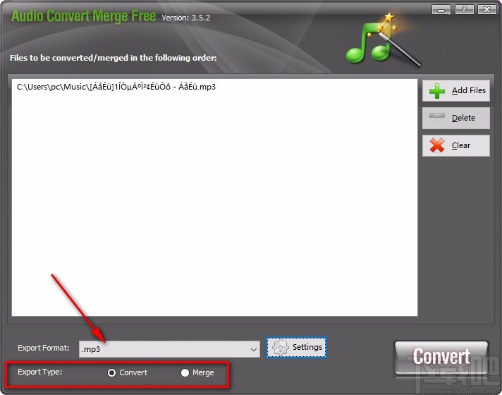 Audio Convert Merge Free转换音频格式的方法
