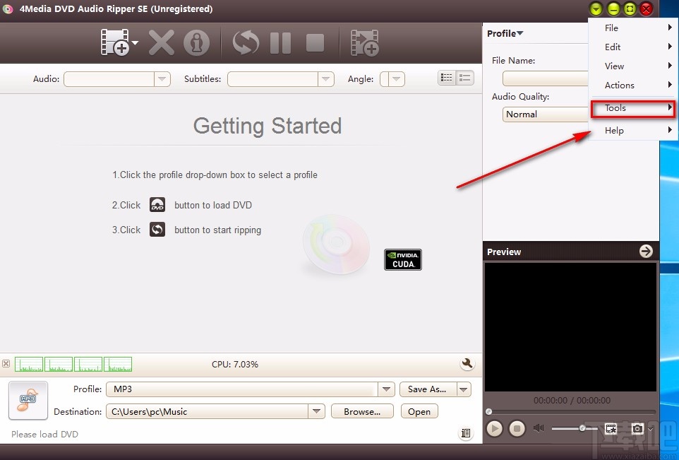4Media DVD Audio Ripper设置中文的方法步骤