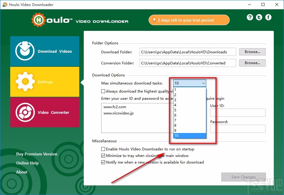 Houlo Video Downloader设置任务下载数量的方法