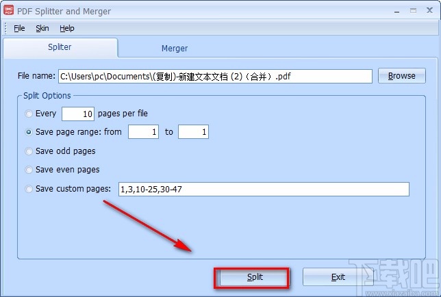 PDF Splitter and Merger分割PDF的方法
