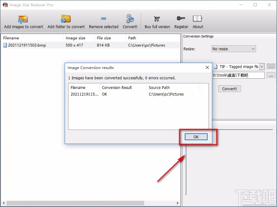 Image Size Reducer Pro转换图片格式的方法